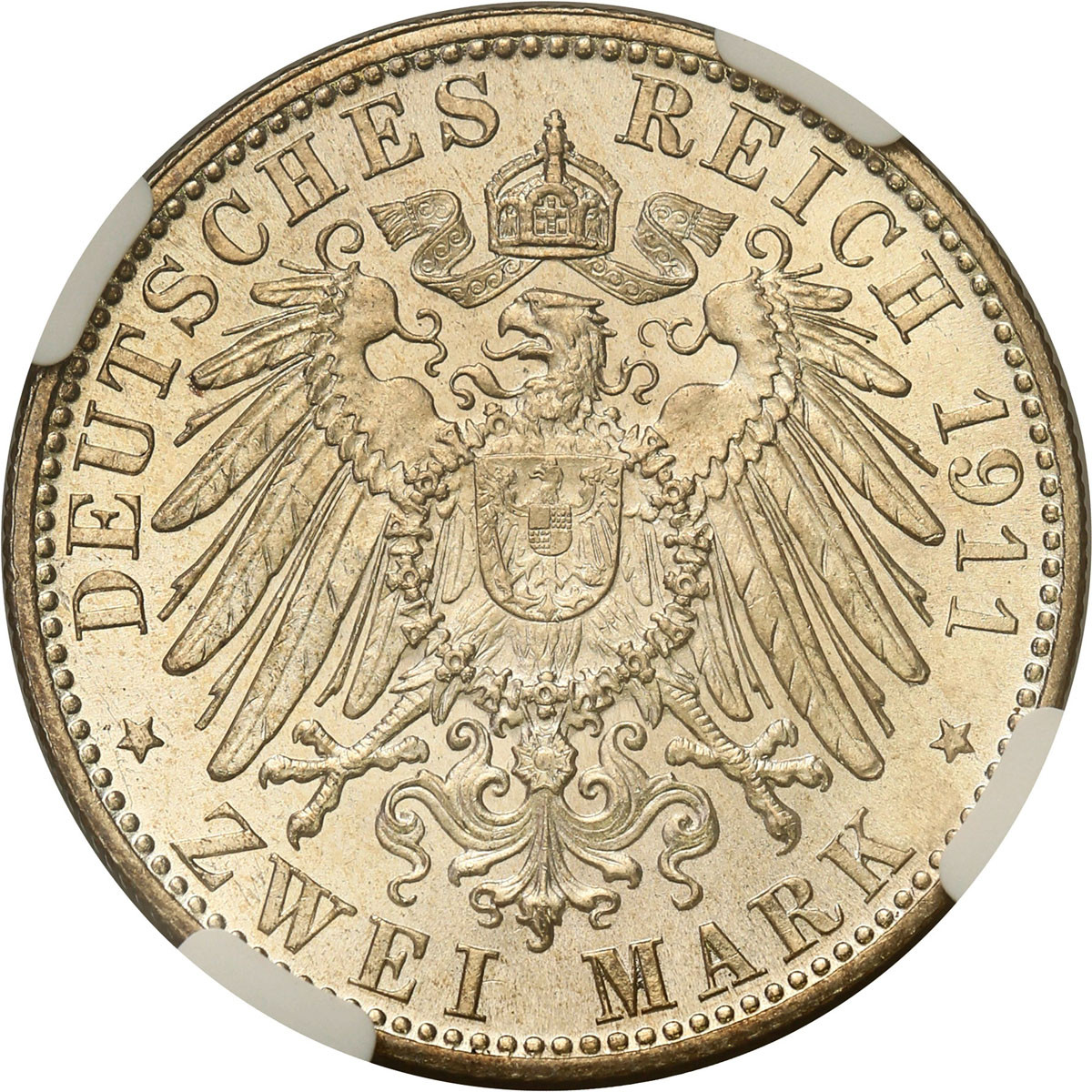 Niemcy, Bawaria. 2 marki 1911 D, Monachium NGC MS63 - PIĘKNE